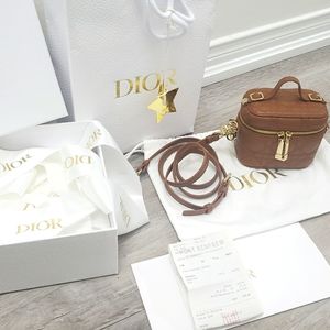 ****SOLD*******100% Authentic Micro Lady Dior Cannage vanity case brown leather